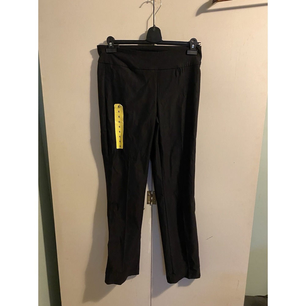 S.C. & CO. Ponte Knit Pants Women 6 Black NEW Tummy Control Pull On Dress Pants